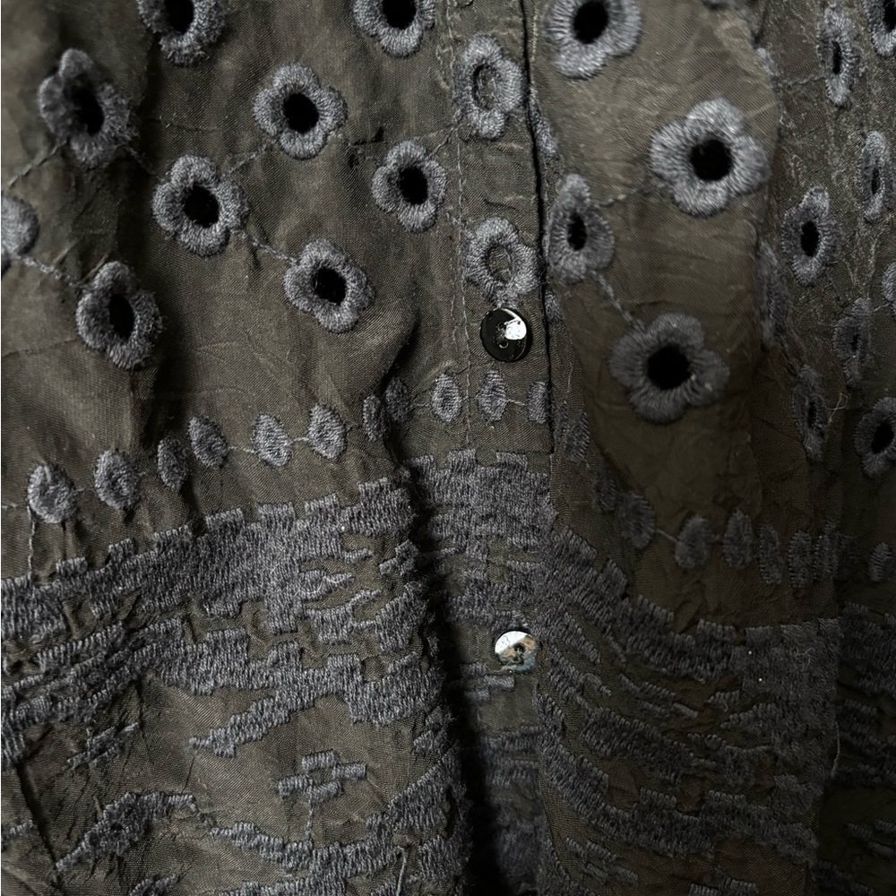 Johnny Was Eyelet Top blouse Black Size 2x - Picture 3 of 5